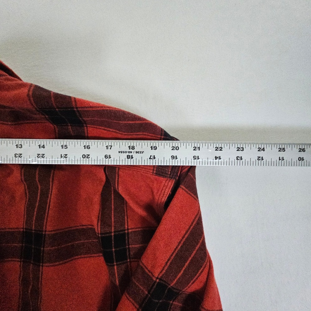 Carhartt Mens XL Loose Fit Flannel Shirt Red Black TW4451-M Cotton Workwear - Picture 10 of 11